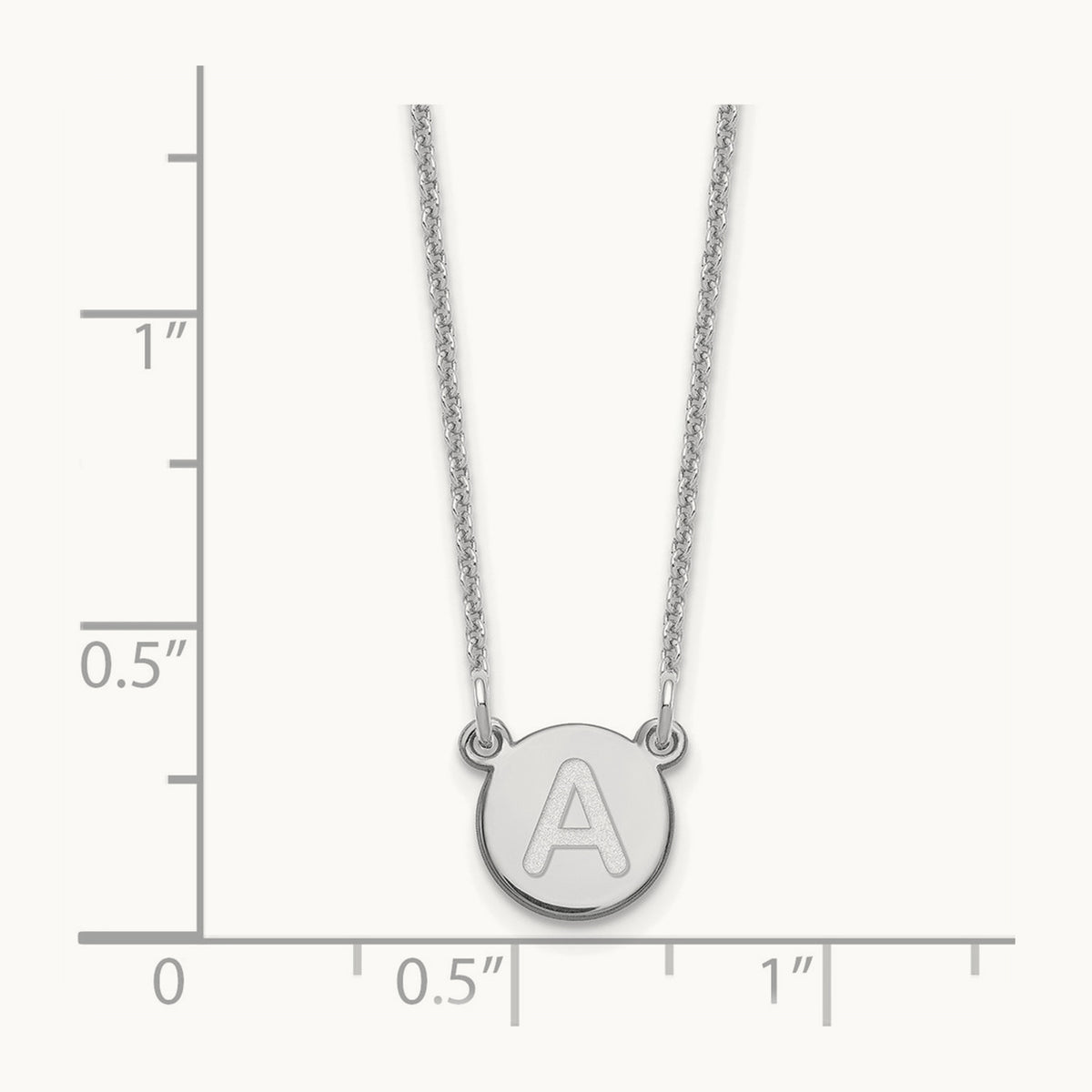 Tiny Circle Block Initial Necklace