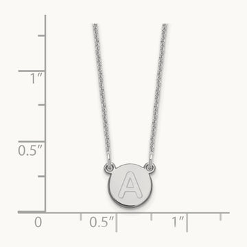 Tiny Circle Block Initial Necklace