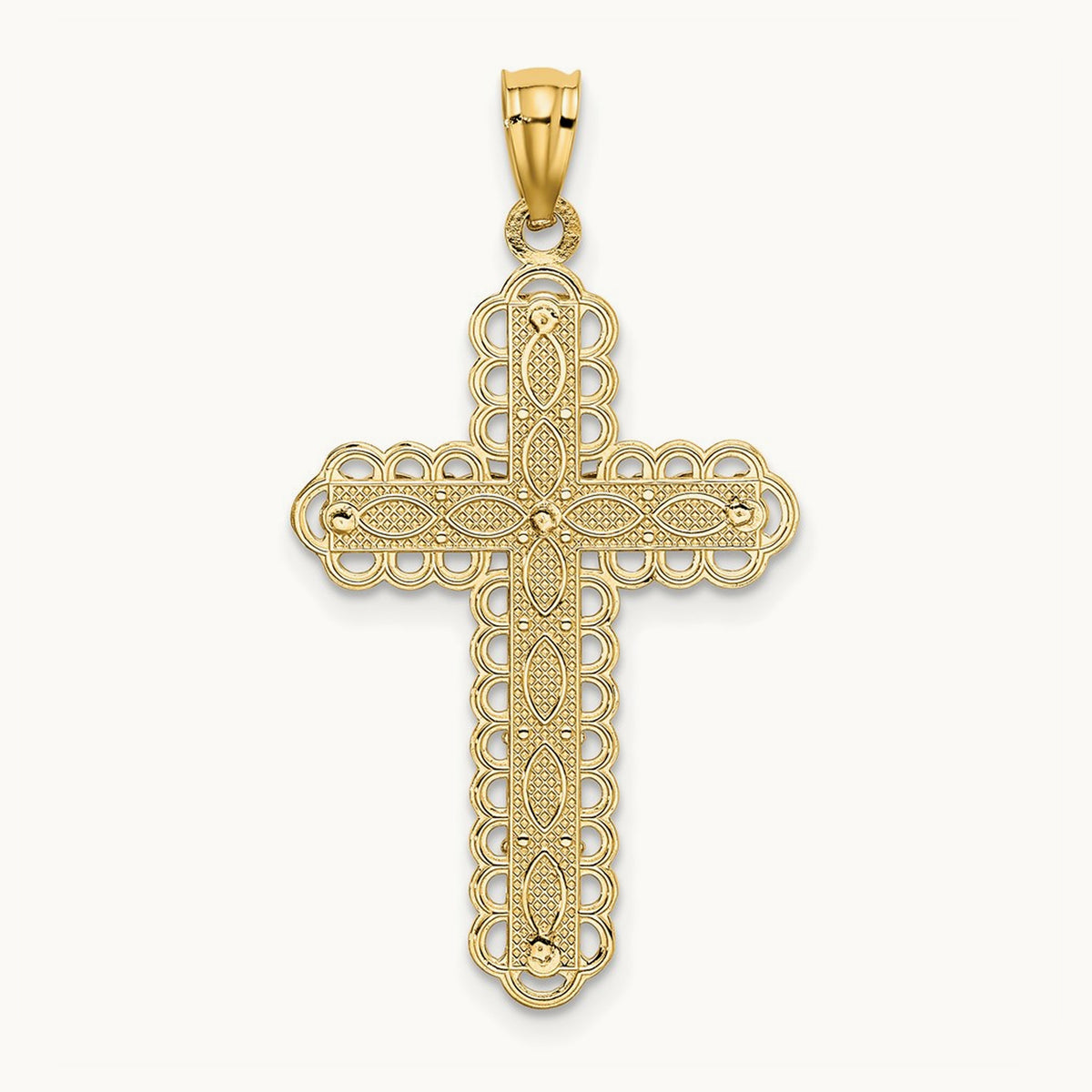 Polished 2 Level Cross Pendant — 34mm