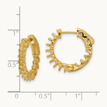 1.2ct 24- Round Hoop w/ Safety Clasp Earring Mountings, 2.3mm, 14K
