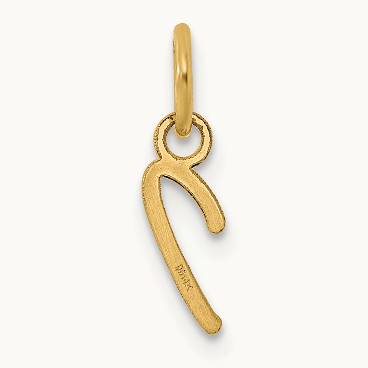 Uppercase Initial Charm — 14K Yellow Gold, I