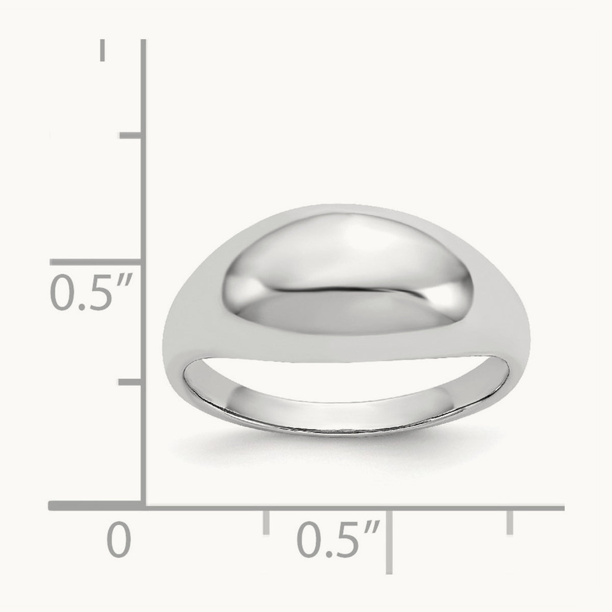 Polished Dome Ring, 14K White Gold