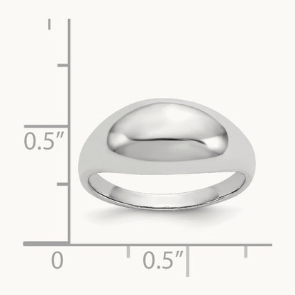Polished Dome Ring, 14K White Gold