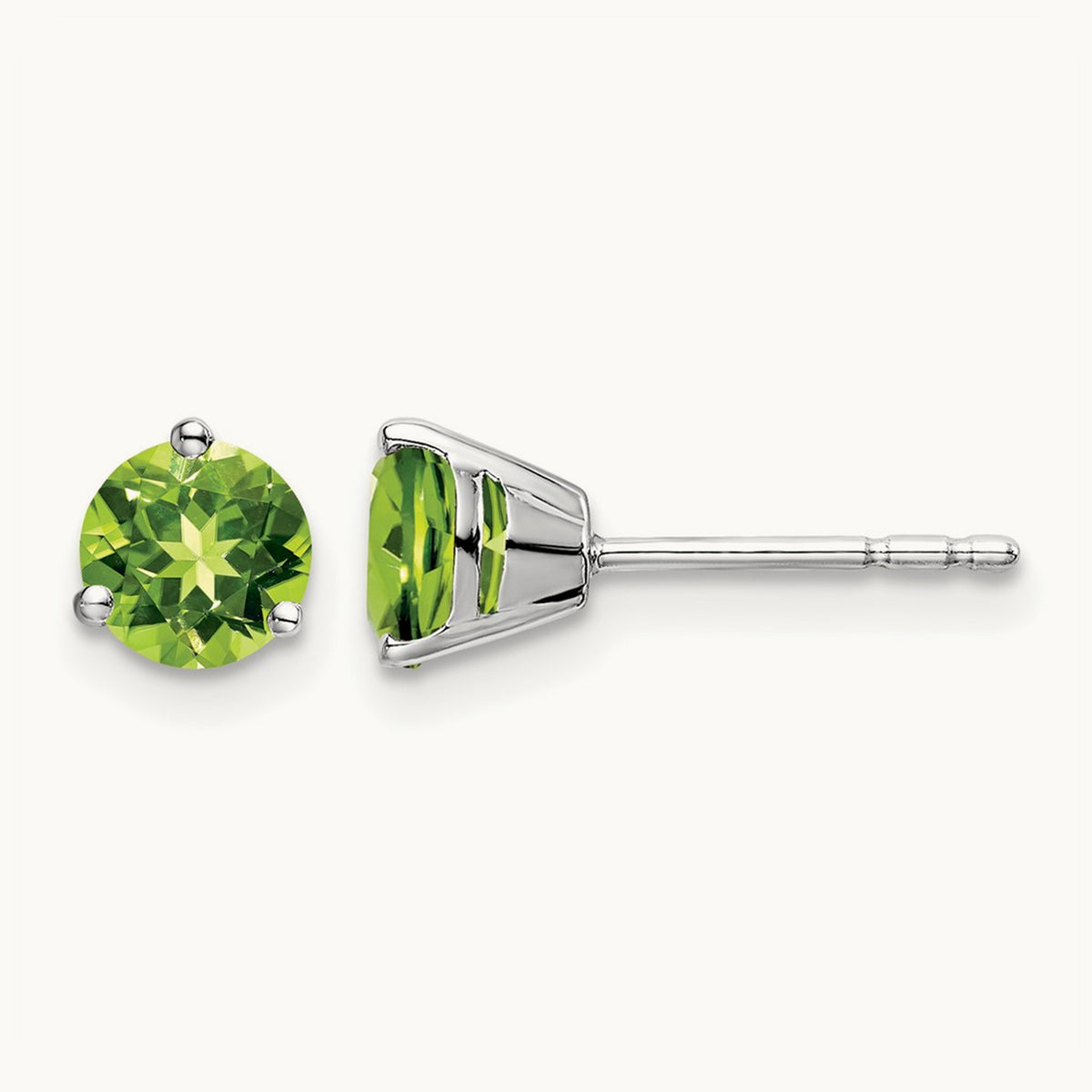 Round Peridot Earrings — 5.4mm