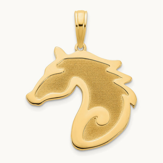 Sandblasted Horse Head Charm — 23mm