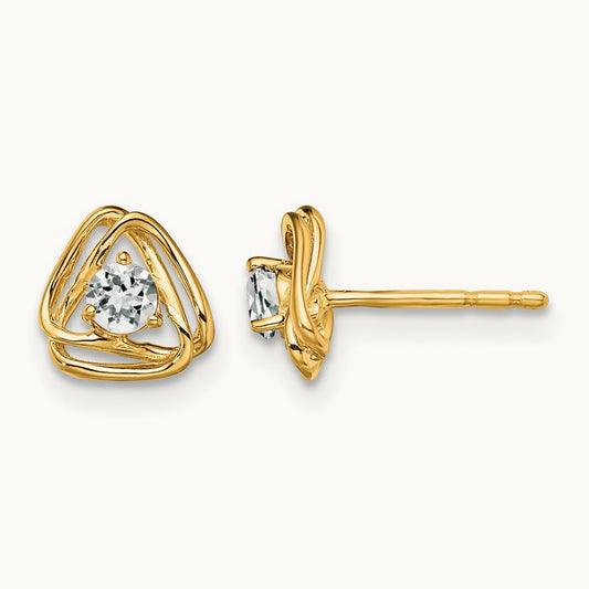 Knot Post Earrings, 0.20 ct tw Lab-Grown Diamond