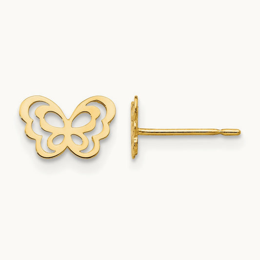 Madi K Children's Butterfly Post Earrings, 14K