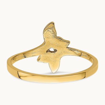 Polished Double Whale Tail Ring, 14K Gold