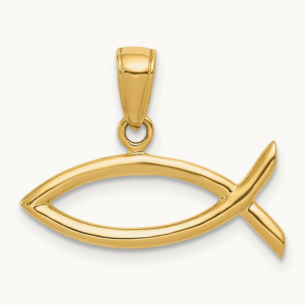Ichthus Fish Pendant — 14K Yellow Gold