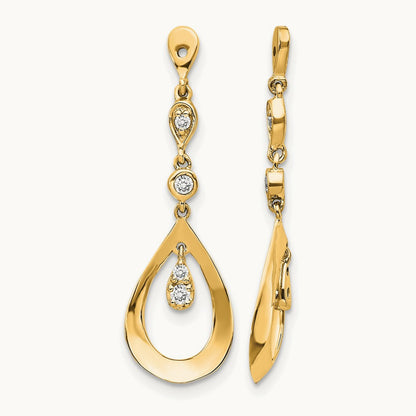 Teardrop Dangle Diamond Earring Jackets — 14K Yellow Gold