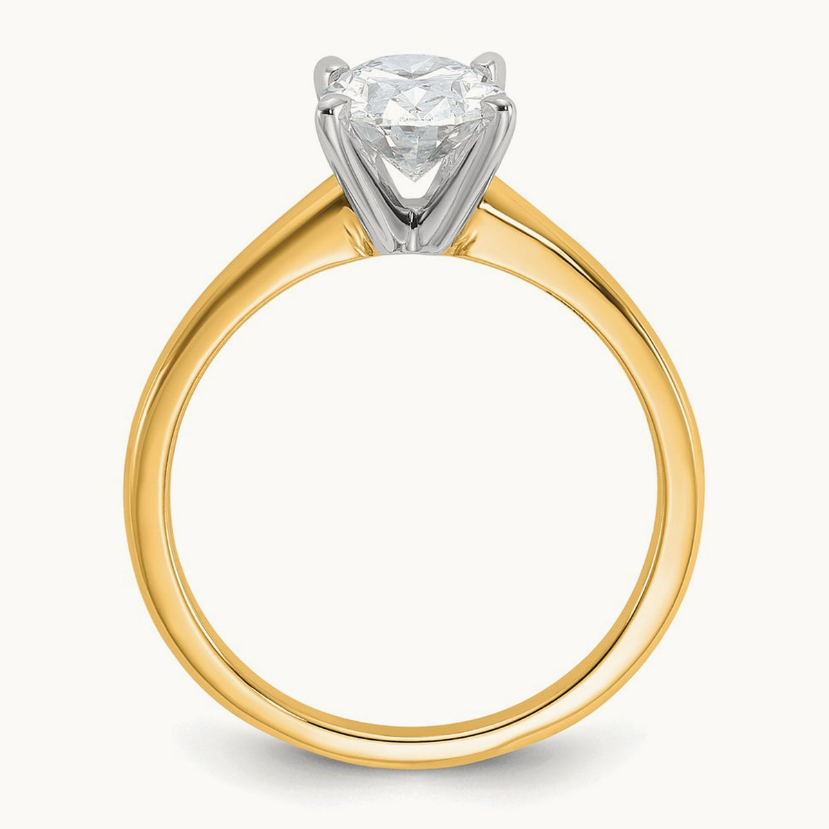Oval Solitaire Engagement Ring, 0.50-5.00 ct tw Lab-Grown Diamond — 1 1/2 ct, 14K Two-Tone