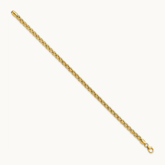 Polished Fancy Link Bracelet, 14K