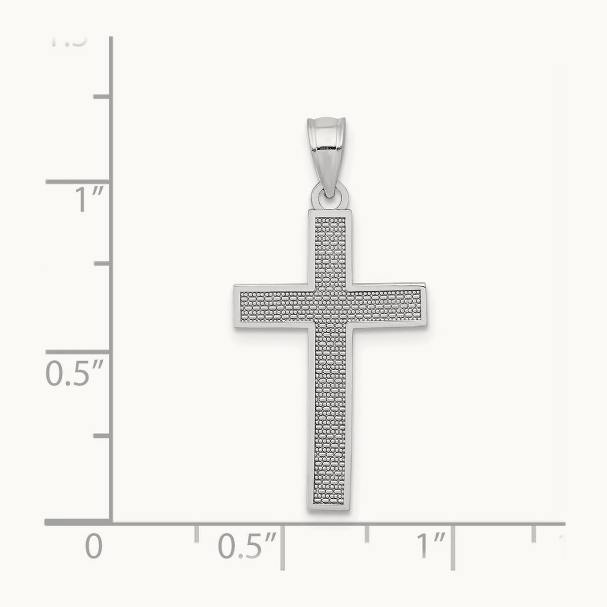 Cross Pendant, 14K White Gold
