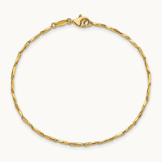 Polished Fancy Link 7.25in Bracelet, 14K