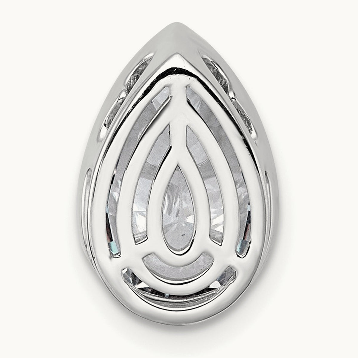 Pear Bezel Chain Slide, 0.25-3.00 ct tw Lab-Grown Diamond — 3 ct, 14K White Gold