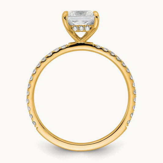Princess Solitaire Engagement Ring, 1.25-4.25 ct tw Lab-Grown Diamond — 1 3/8 ct, 14K Yellow Gold