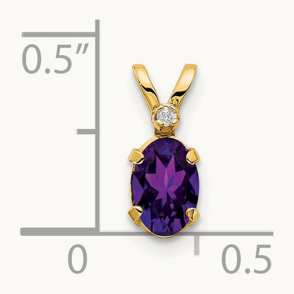 Diamond & Amethyst Birthstone Pendant — 14K Yellow Gold