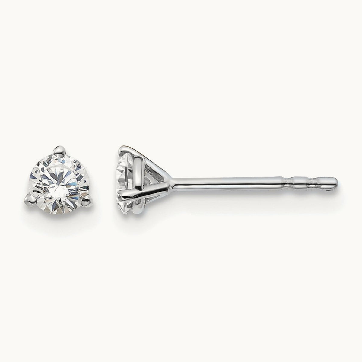 Round Stud Earrings, 0.10-6.00 ct tw Lab-Grown Diamond — 1/3 ct, 18K White Gold