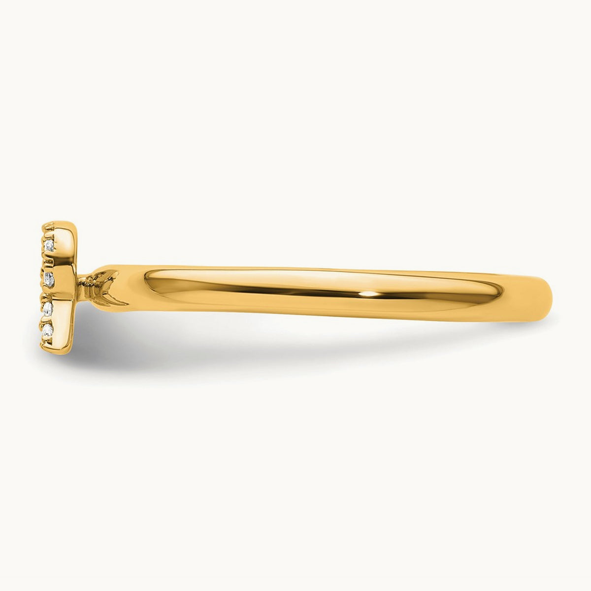 Stackable Diamond Ring — 14K Yellow Gold, R