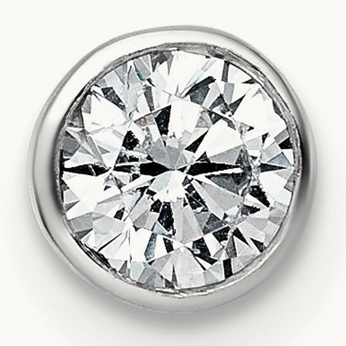 Round Bezel Set Chain Slide Pendant, 0.25-3.00 ct tw Lab-Grown Diamond — 1/2 ct, VS (Best), 14K White Gold