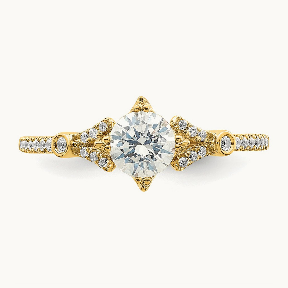1/2ct Round Semi-Mount Engagement Dia Ring, 14K Gold