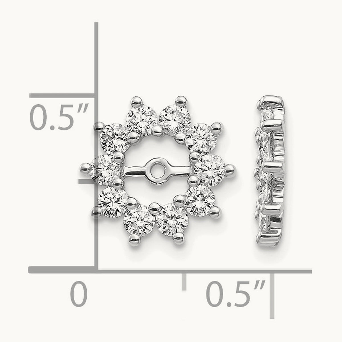 AA Fancy Diamond Earring Jackets, 14K White Gold