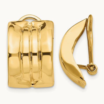 Omega Clip Non-pierced Earrings, 14K