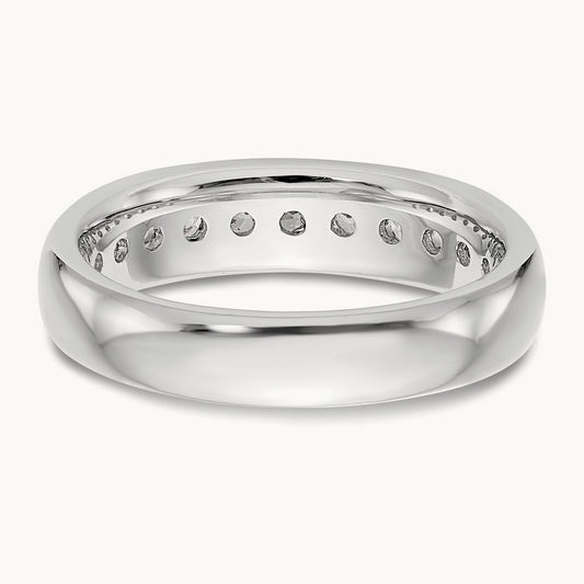 11-Stone Diamond Channel Band, 14K White Gold