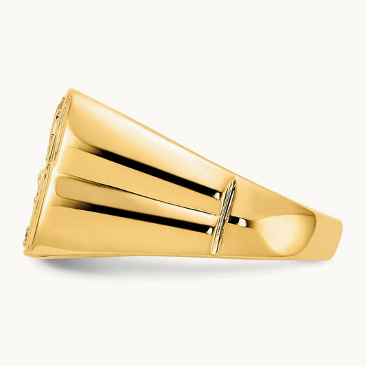 & Rhodium Men's .10ct Diamond Eagle Ring, 14K