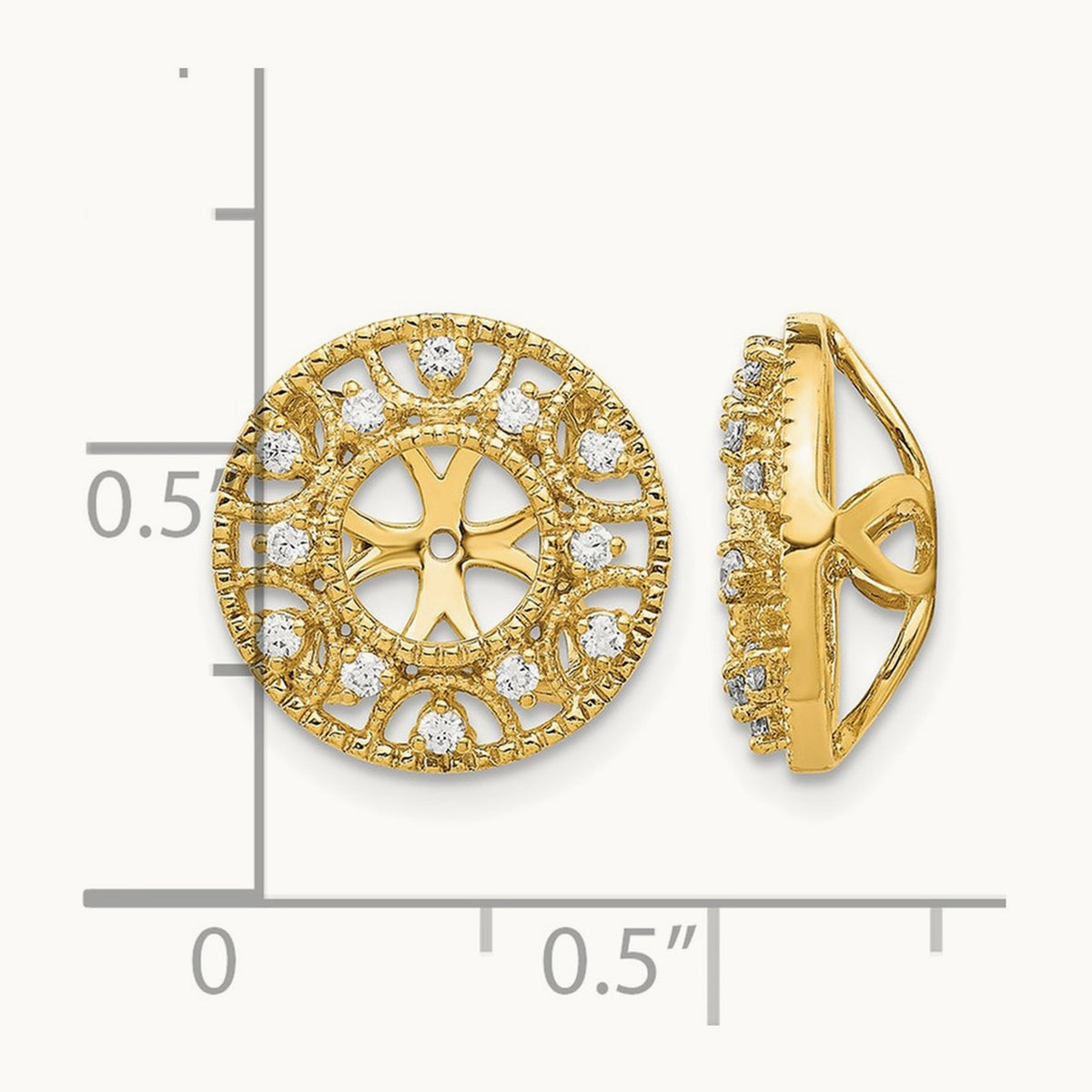 Diamond Earring Jackets — 14K Yellow Gold