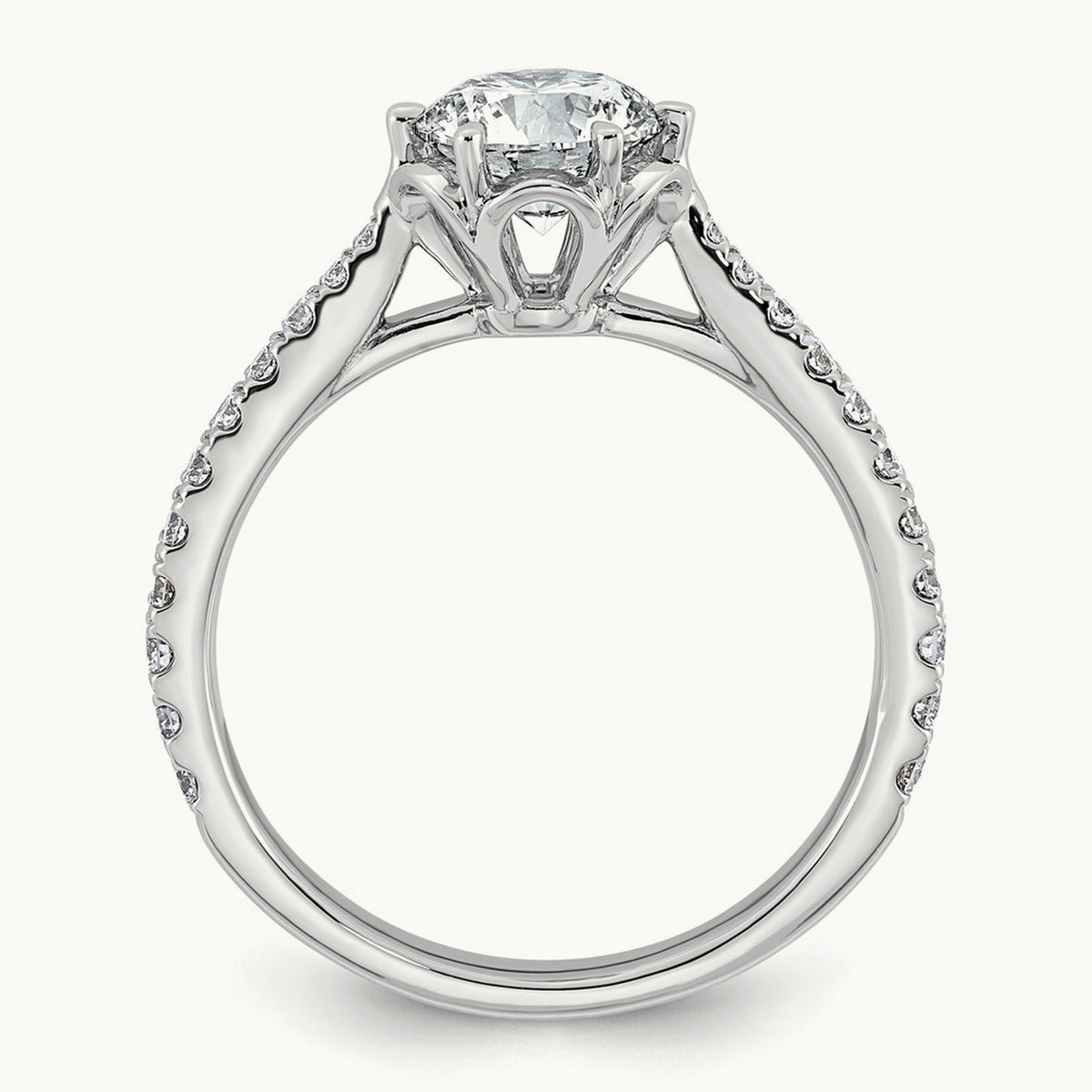 Round Center 6-Prong Ring, 1 1/3-3 ct Lab-Grown Diamond