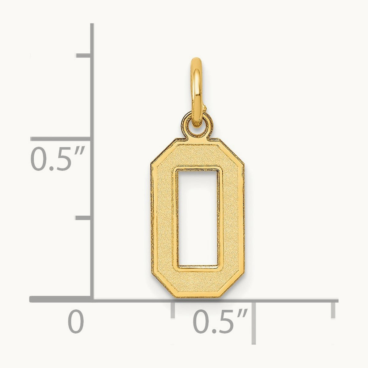 Small Satin Number 0 Charm, 14K
