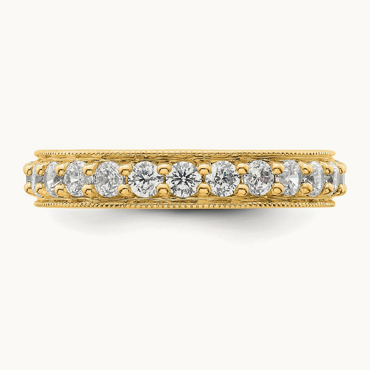 Polished Vintage Diamond Eternity Band, 1.00 ct tw — 14K Yellow Gold