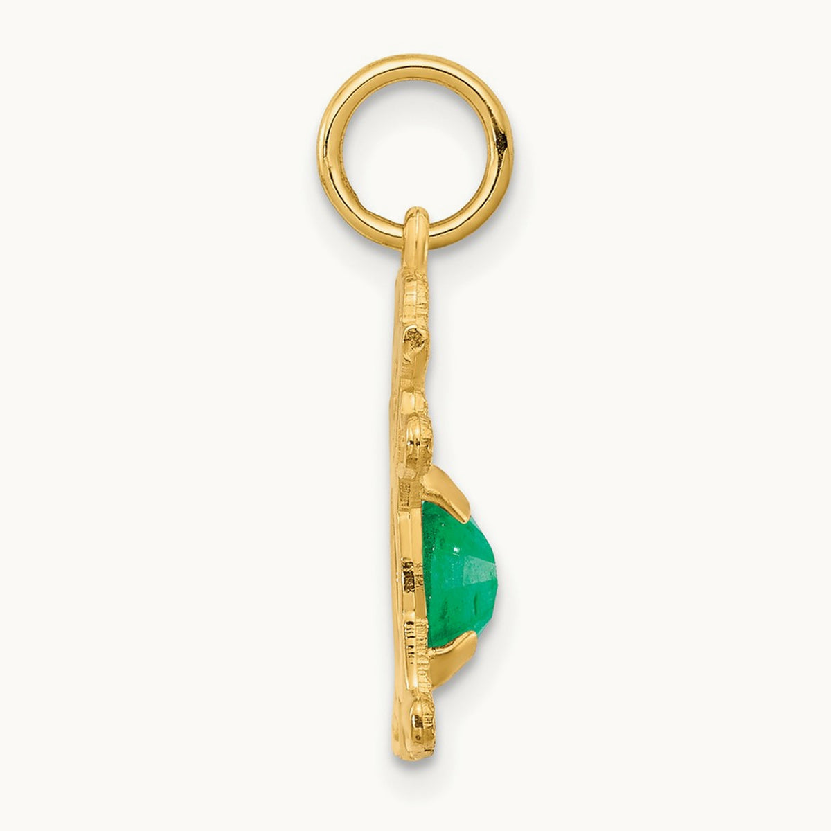 Girl 6x4 Oval Genuine Emerald-May — 14K Yellow Gold