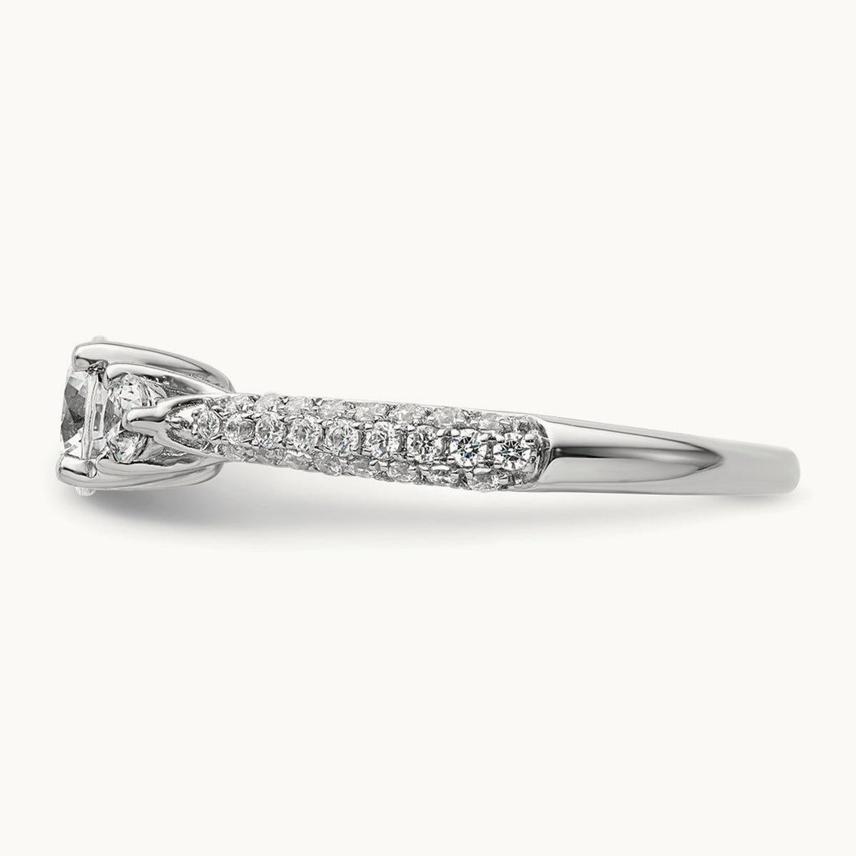 Round 3 Stone Engagement Ring, 0.50-3.75 ct tw Lab-Grown Diamond — 1/2 ct, VS (Best), 14K White Gold