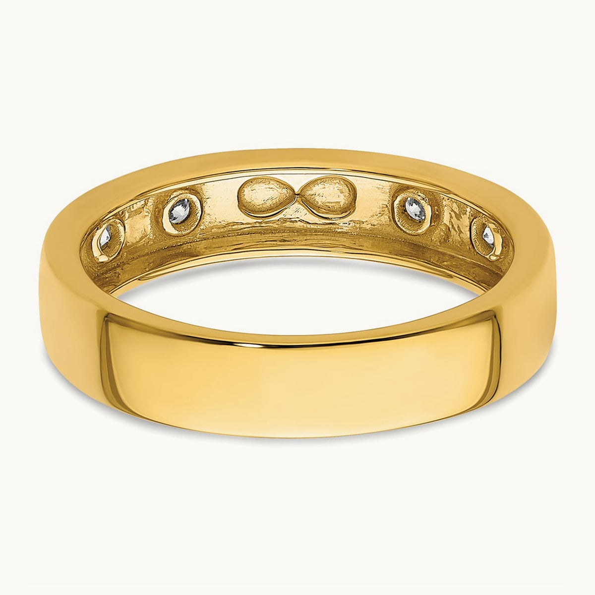 Infinity Diamond Mens Complete Wedding Band, 14K
