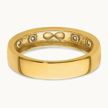 Infinity Diamond Mens Complete Wedding Band, 14K