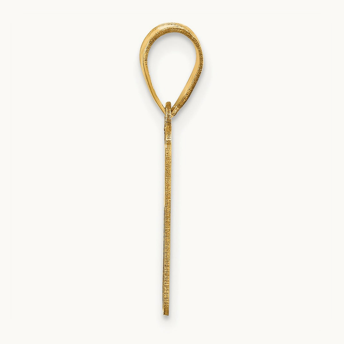 Brushed Border Script Number 1 Pendant, 14K