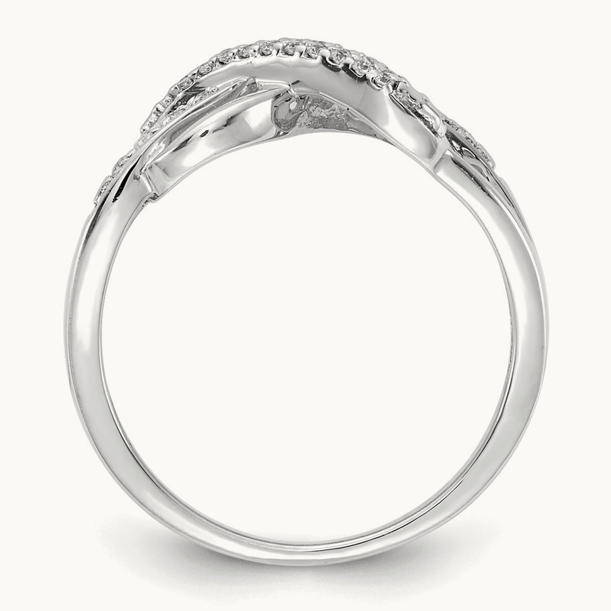 Infinity Symbol Ring, 0.10 ct tw Lab-Grown Diamond — 14K White Gold