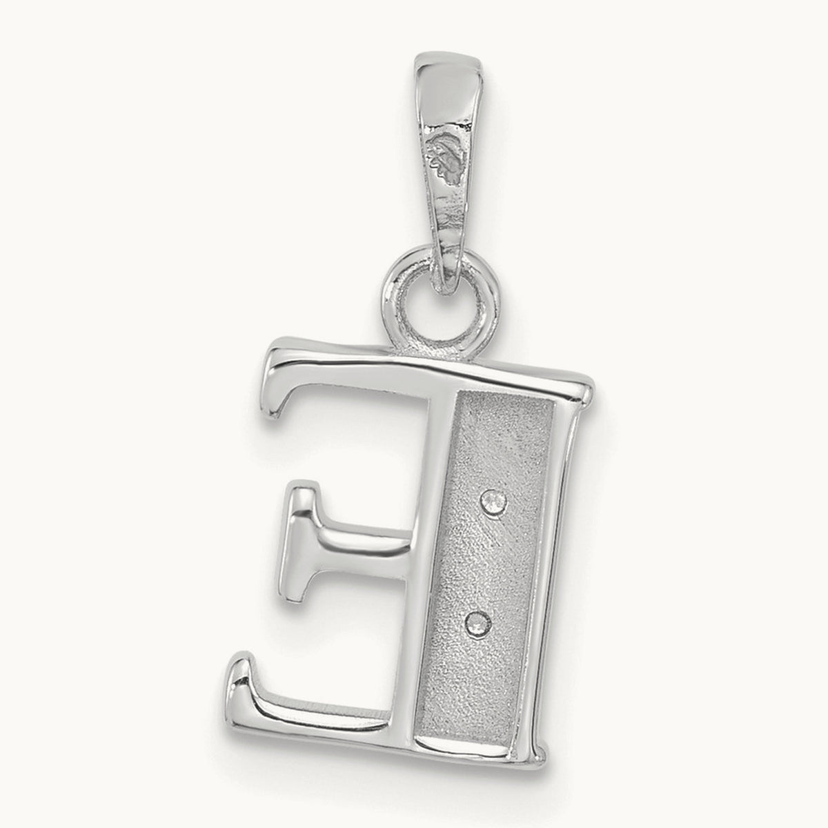 Diamond Letter E Initial Pendant, 14K White Gold
