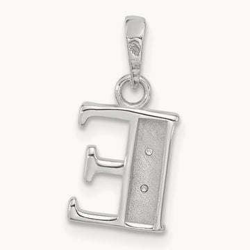 Diamond Letter E Initial Pendant, 14K White Gold