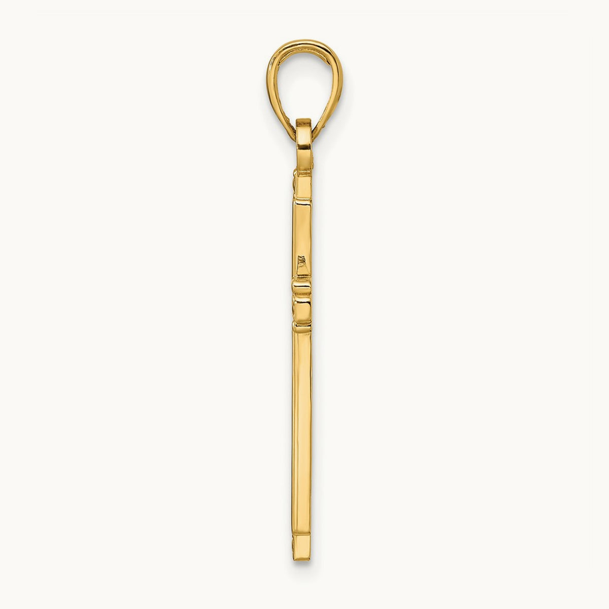 Polished & Textured Fancy Cross Pendant — 34mm