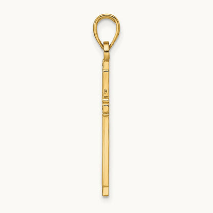Polished & Textured Fancy Cross Pendant — 34mm