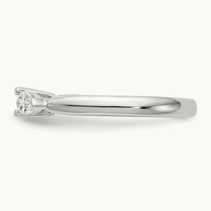 3-Stone Diamond Semi-Mount Peg Set Engagement Ring, 14K White Gold