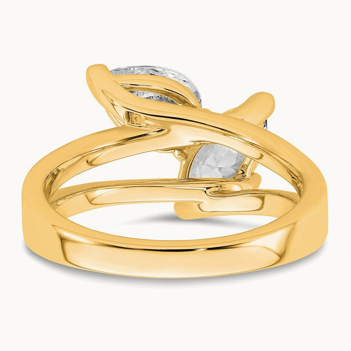 Marquise & Pear 2 Stone Engagement Ring, 2.00 ct tw Lab-Grown Diamond — 14K Yellow Gold