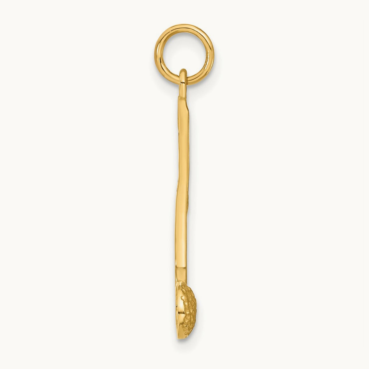 Satin Musical Note Charm, 14K