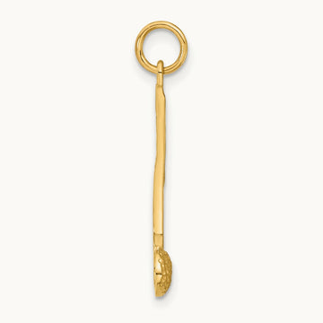 Satin Musical Note Charm, 14K