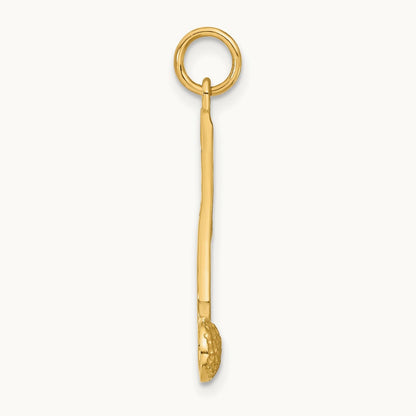 Satin Musical Note Charm, 14K