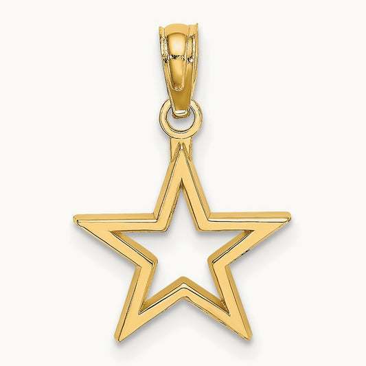 Cut-out Star Charm, 14K