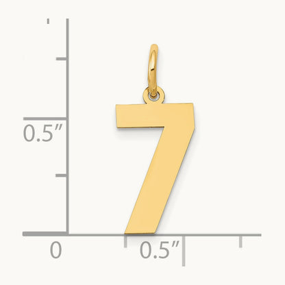 Medium Polished Number 7 Charm — 14K Yellow Gold, 16.13mm